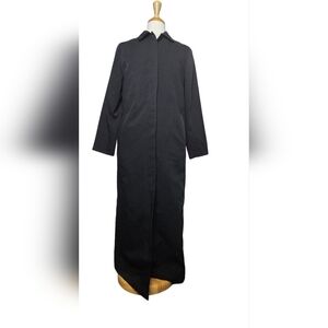 Sanyo New York Black Long Overcoat 24” Pit to Pit Classic Lined Acetate Trench